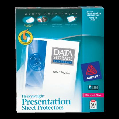 Picture of Avery Diamond Clear Heavyweight Sheet Protectors, 8 1/2in x 11in, Top Loading, Pack Of 50