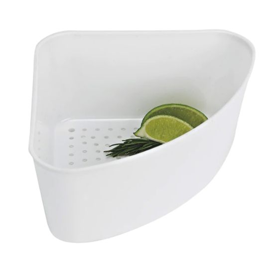 Picture of Better Houseware Plastic Corner Sink Strainer, 3-1/4inH x 7-1/2inW x 9inD, White