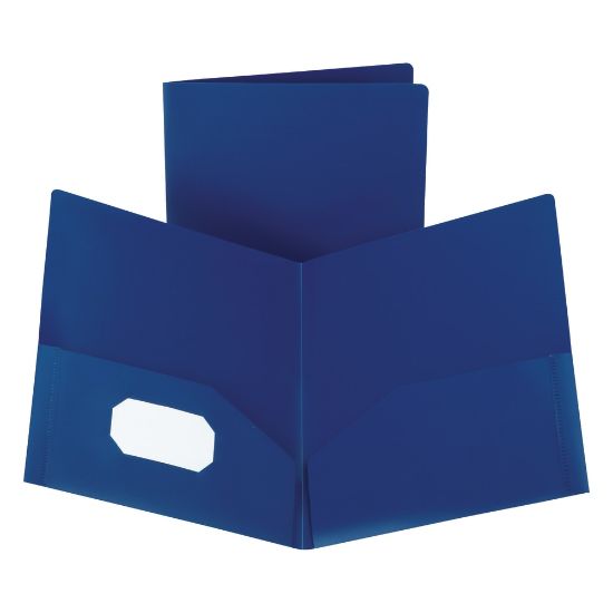 Picture of Oxford Poly Twin-Pocket Folders, 8 1/2in x 11in, Dark Blue