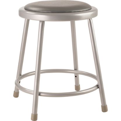 Picture of National Public Seating Vinyl-Padded Stool, 18inH, Gray