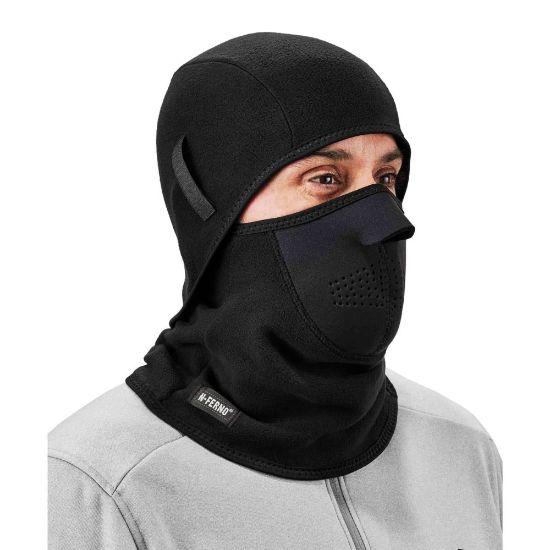 Picture of Ergodyne N-Ferno 6827 2-Piece Balaclava Face Masks, One Size, Black, Pack Of 12 Masks