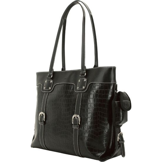 Picture of Mobile Edge Signature Tote - Top-loading - Faux Croc - Black