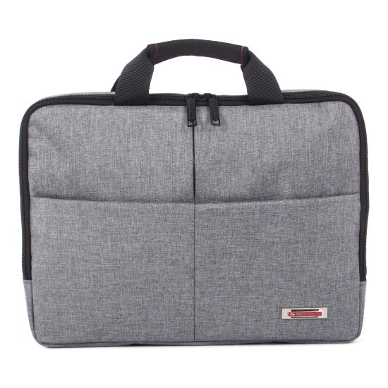 Picture of Swiss Mobility Sterling Slim Executive Briefcase With 15.6in Laptop Pocket, 10-1/4inH x 1-3/4inW x 14-1/4inD, Gray