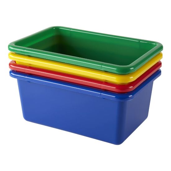 Picture of Office Depot Brand Small Storage Bin, 5inH x 11-1/2inW x 7-7/8inD, Assorted Colors