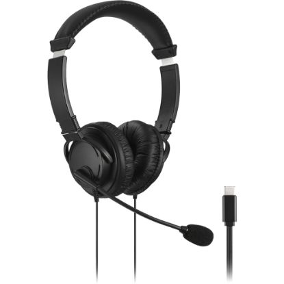 Picture of Kensington Classic USB-C Headset with Mic - Stereo - USB Type C - Wired - Over-the-head - Binaural - Circumaural - 6 ft Cable - Noise Cancelling Microphone - Noise Canceling