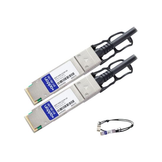 Picture of AddOn 1m Cisco Compatible QSFP+ DAC - Direct attach cable - QSFP+ to QSFP+ - 3.3 ft - twinaxial - for Cisco Nexus 93108TC-EX, 93180YC-FX, 9336C-FX2, 9372PX-E