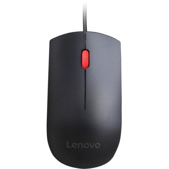 Picture of Lenovo Essential USB Mouse - Optical - Cable - Black - 1 - USB - 1600 dpi - Scroll Wheel - 3 Button(s) - Symmetrical