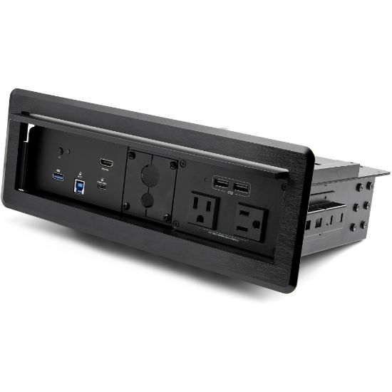 Picture of StarTech.com Conference Room Docking Station w/ Power; Table Connectivity A/V Box, Universal Laptop Dock, 60W PD, AC Outlets, USB Charging