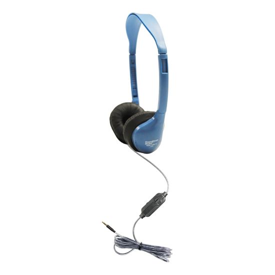 Picture of HamiltonBuhl MS2-AMV Personal On-Ear Headphones With In-Line Microphone And TRRS Plug, Blue/Black