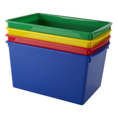 Picture of Office Depot Brand Medium Storage Bin, 7-1/2inH x 14-1/8inW x 9-1/4inD, Assorted Colors