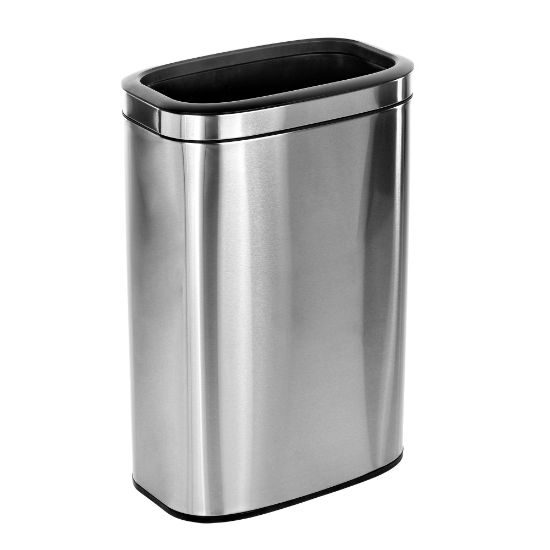 Picture of Alpine Stainless Steel Trash Can, 10.5 Gallon, Stainless Steel