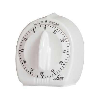 Picture of Lux Classic Mechanical 60-Minute Timer, White, Pack Of 2