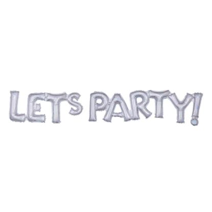 Picture of Amscan "Lets Party" Balloon Banner, 54in x 9in, Silver