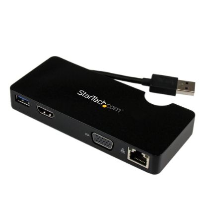 Picture of StarTech.com Travel Docking Station for Laptops - HDMI or VGA - USB 3.0 - Portable Universal Laptop Mini Dock