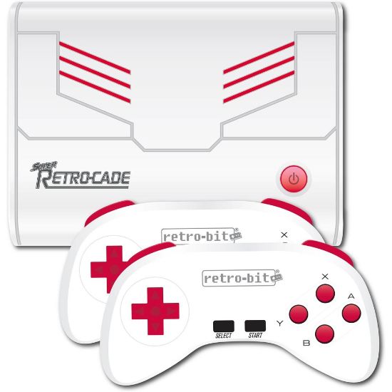 Picture of Retro-Bit Super Retro-Cade Plug & Play Game Console With Controllers, White, 849172009790