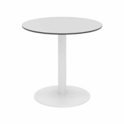 Picture of KFI Studios Eveleen Round Outdoor Patio Table, 29inH x 30inW x 30inD, Fashion Gray/White