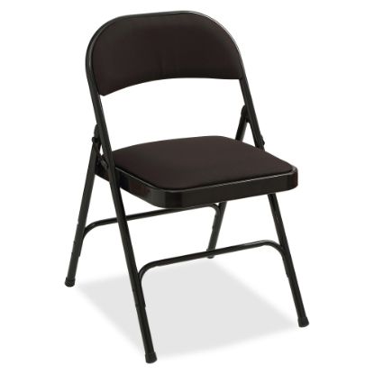 Picture of Lorell Padded Seat Steel Folding Chair, Black, Set Of 4