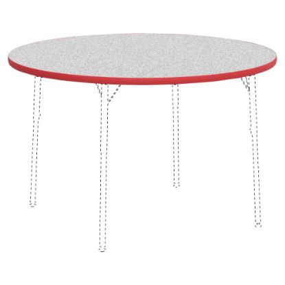 Picture of Lorell Classroom Round Activity Table Top, 48inW, Gray Nebula/Red