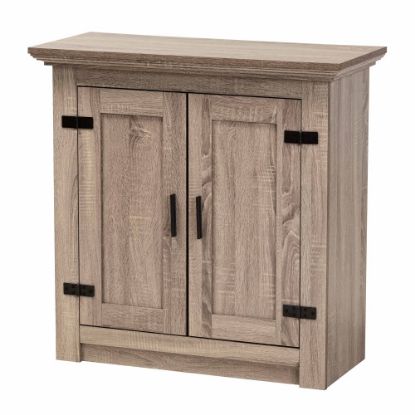 Picture of Baxton Studio Farmhouse 32inW 2-Door Side Storage Cabinet, Brown