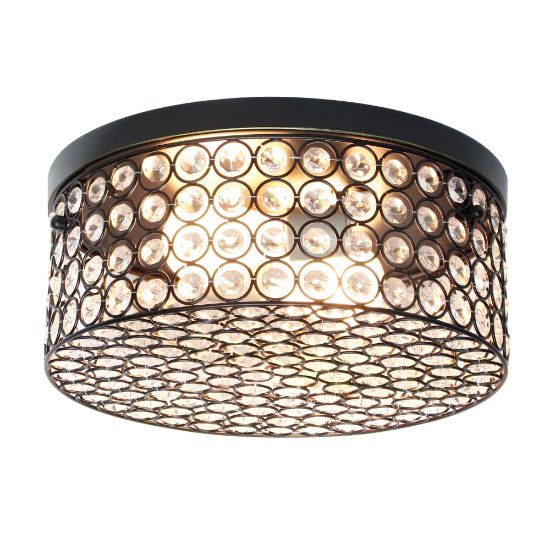 Picture of Lalia Home Glam 2-Light Round Flush-Mount Light, Restoration Bronze/Crystal