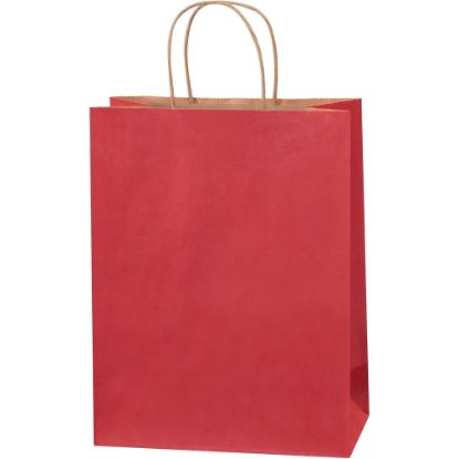 Picture of Partners Brand Tinted Shopping Bags, 13inH x 10inW x 5inD, Scarlet, Case Of 250