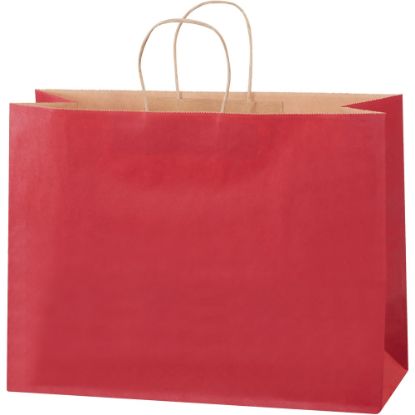 Picture of Partners Brand Tinted Shopping Bags, 12inH x 16inW x 6inD, Scarlet, Case of 250