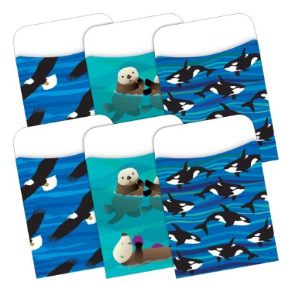 Picture of Barker Creek Peel & Stick 2-Design Pockets, 3-1/2in x 5-1/8in, Sea & Sky, Set Of 60