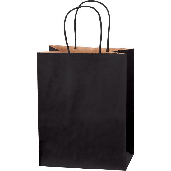 Picture of Partners Brand Tinted Shopping Bags, 10 1/4inH x 8inW x 4 1/2inD, Black, Case Of 250