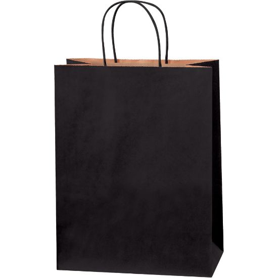 Picture of Partners Brand Tinted Shopping Bags, 13inH x 10inW x 5inD, Black, Case Of 250