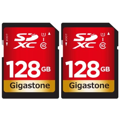 Picture of Dane-Elec Gigastone Class 10 UHS-I U1 SDXC Cards, 128GB, Pack Of 2 Cards