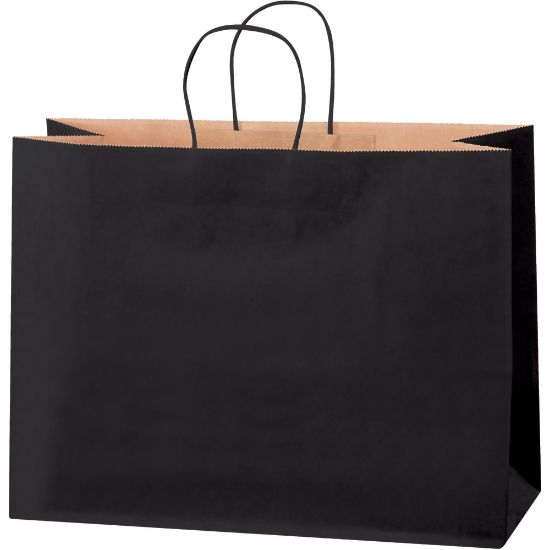 Picture of Partners Brand Tinted Shopping Bags, 12inH x 16inW x 6inD, Black, Case Of 250