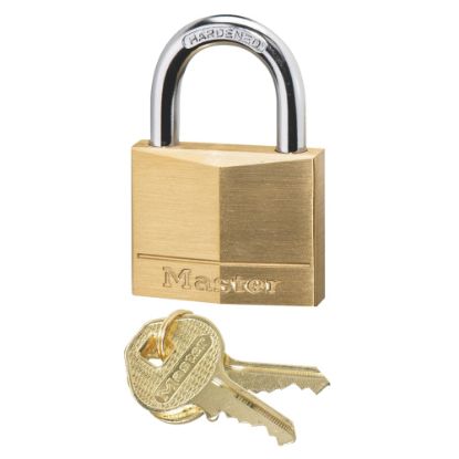 Picture of Master Lock Solid Brass Padlock - Keyed Different - 0.25in Shackle Diameter - Rust Resistant - Brass - Brass - 1 Each