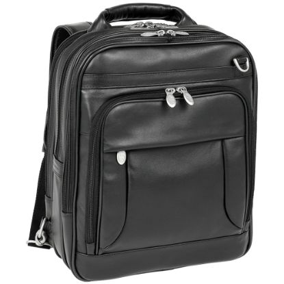 Picture of McKlein Lincoln Park Leather Convertible Computer Backpack, Black