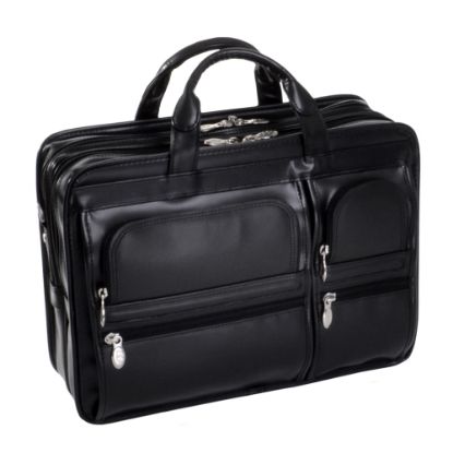 Picture of McKlein Hubbard Leather Briefcase, Black