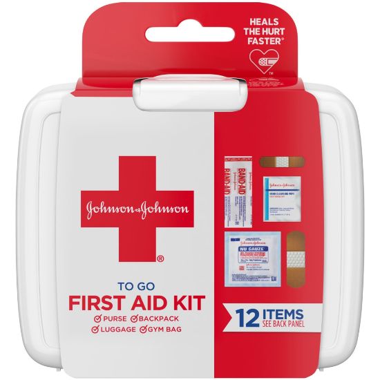 Picture of Johnson & Johnson First Aid To Go! 12-piece Mini First Aid Kit