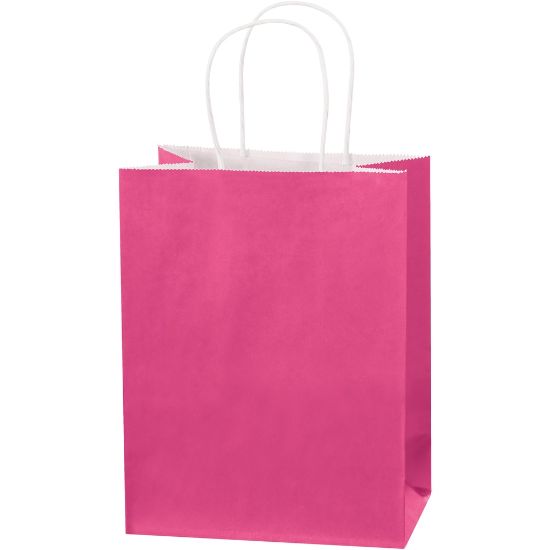 Picture of Partners Brand Tinted Paper Shopping Bags, 10 1/4inH x 8inW x 4 1/2inD, Cerise, Case Of 250