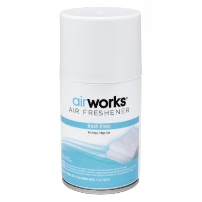 Picture of Hospeco AirWorks Metered Aerosol Air Fresheners, Fresh Linen, 7 Fl Oz, Pack Of 12 Fresheners