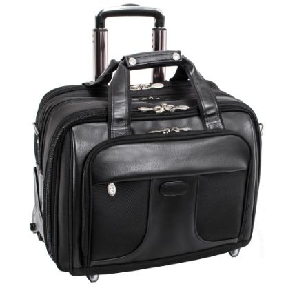 Picture of McKlein Chicago Wheeled Nylon Laptop Case With Removable Briefcase, Black