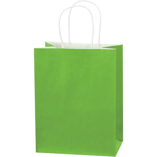 Picture of Partners Brand Tinted Paper Shopping Bags, 10 1/4inH x 8inW x 4 1/2inD, Citrus Green, Case Of 250