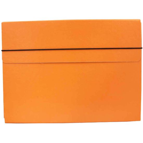 Picture of JAM Paper Strong Kraft Portfolio With Elastic Closure, 9 1/4in x 12 1/2in, Orange