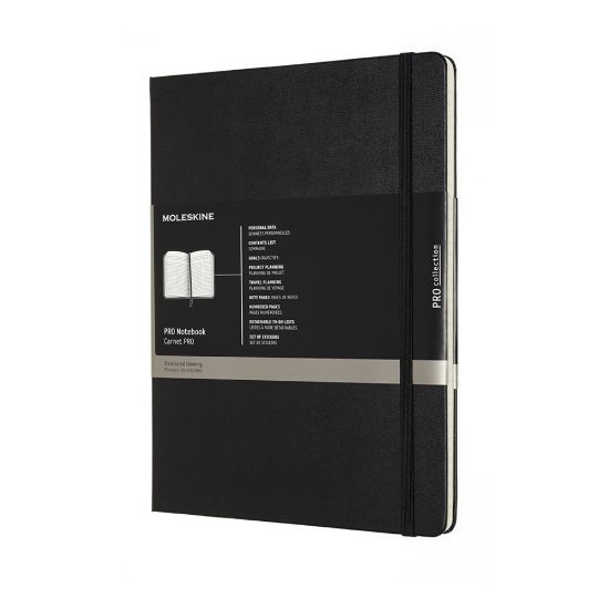 Picture of Moleskine PRO Notebook, 7-1/2in x 10in, Ruled, 192 Pages, Black