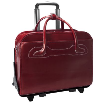 Picture of McKlein Willow Brook Leather Detachable-Wheeled Briefcase, Red