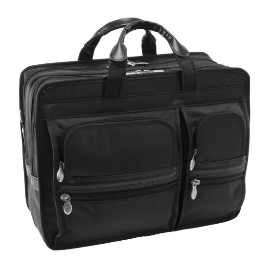 Picture of McKlein Clinton Detachable-Wheeled Tech-Lite Polyester Laptop Case, Black