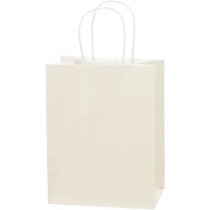 Picture of Partners Brand Tinted Paper Shopping Bags, 10 1/4inH x 8inW x 4 1/2inD, French Vanilla, Case Of 250