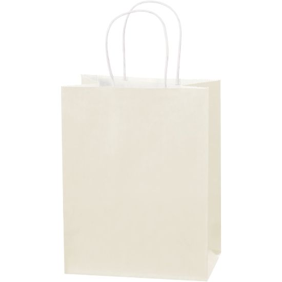 Picture of Partners Brand Tinted Paper Shopping Bags, 10 1/4inH x 8inW x 4 1/2inD, French Vanilla, Case Of 250