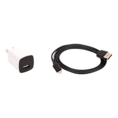 Picture of Griffin PowerBlock - Power adapter - 12 Watt (USB) - on cable: Lightning - black, white