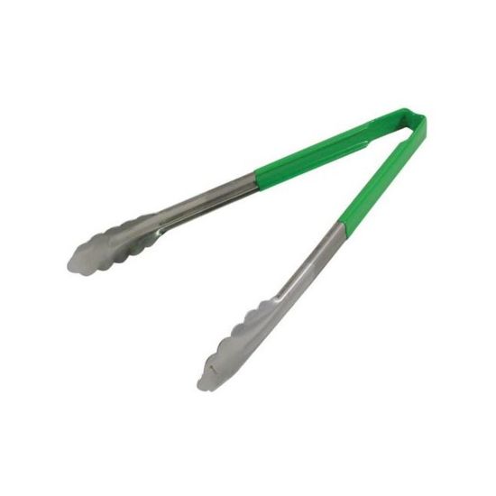 Picture of Vollrath 12in Tongs With Antimicrobial Protection, Green