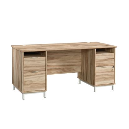 Picture of Sauder Portage Park 66inW Commercial Double-Pedestal Executive Computer Desk, Kiln Acacia