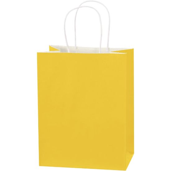 Picture of Partners Brand Buttercup Tinted Shopping Bags 8in x 4 1/2in x 10 1/4in, Case of 250