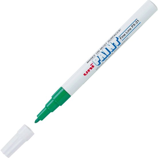 Picture of uni-ball uni Paint Oil-Base Marker, Fine, White Barrel, Green Ink